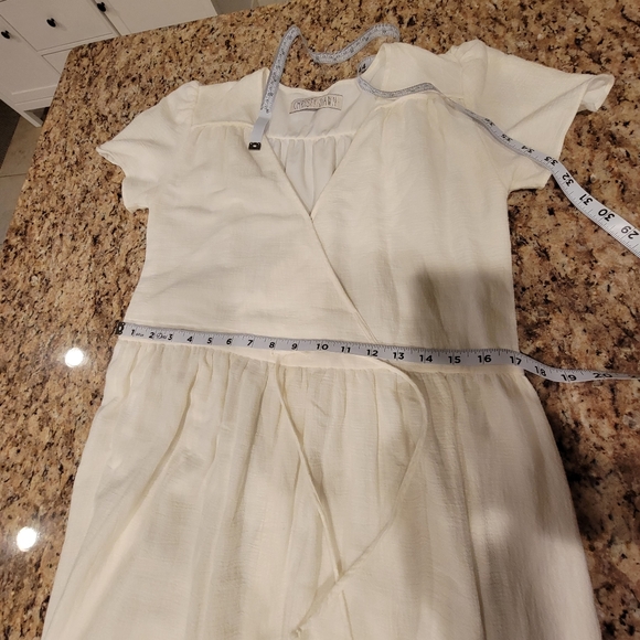 Christy Dawn White Gauzy Crepe Embroidered Maxi Dress Women's Size Small - Picture 5 of 10